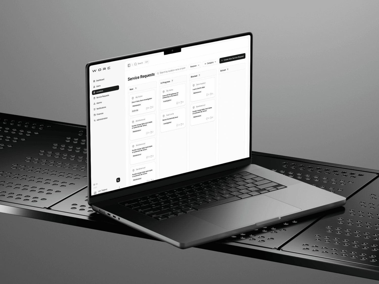 WORC Desktop service requests board