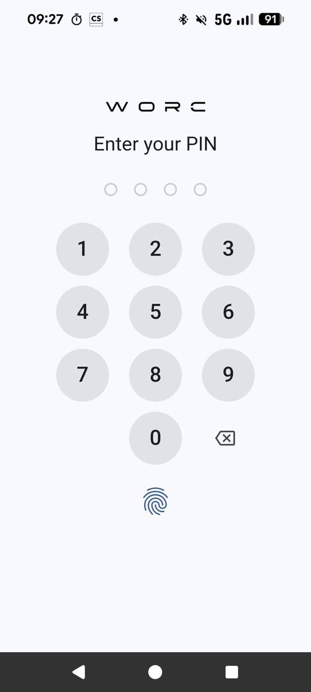 Secure PIN sign-in screen